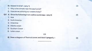 6 th std 1st Semister Exam 24 Geography Question Paper Pattern for Practice [upl. by Ahserak]