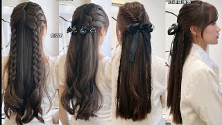 Super Easy amp Cute Braid Hairstyles Tutorials Korean Style for Girls 🔥🌴 [upl. by Eybbob480]