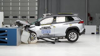 2023 Toyota Corolla Cross updated moderate overlap IIHS crash test [upl. by Nosiram]