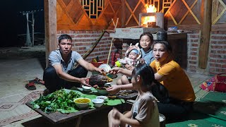 Finished Building the Wooden House Foundation Cooking Dinner with the Family  Family Farm [upl. by Hughett]