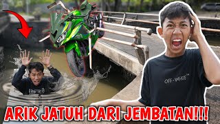 PAR4H😱ARIK J4TUH DI JEMBATAN BAWA MOTOR ZX Saputra P4nik Banget  Mikael TubeHD [upl. by Aneetsirhc]