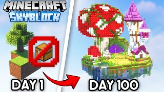 I Spent 100 Days in Skyblock Without The Start Chest in Minecraft [upl. by Letnohs272]