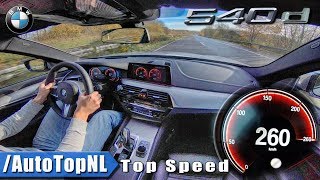 BMW 5 Series Touring 540d xDrive ACCELERATION amp TOP SPEED on AUTOBAHN by AutoTopNL [upl. by Aivartal]