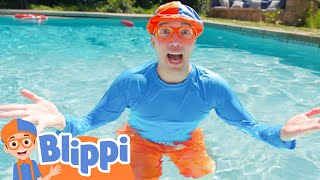 Blippi Takes Swimming Lessons  Blippi  Learn Colors and Science [upl. by Suzzy]