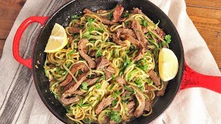 Zoodles with Beef Tips Stir Fry Recipe  Ep 1284 [upl. by Newcomer721]