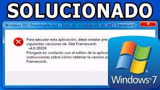 Solucionar Error Microsoft Net Framework v4030319  Windows 7 [upl. by Shulman]