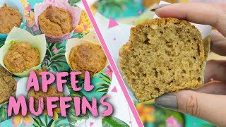 GESUNDE APFEL MUFFINS SELBER MACHEN vegan  Apfelmuffins OHNE Zucker amp Ei  gesund backen ♥ [upl. by Iderf]