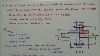 Problem on Flange coupling [upl. by Oileduab]