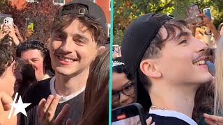 Timothée Chalamet CRASHES His Own Lookalike Contest In NYC [upl. by Wanyen954]