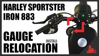 HOW TO Gauge Relocation Install on Harley Sportster Iron 883 [upl. by Sparke]