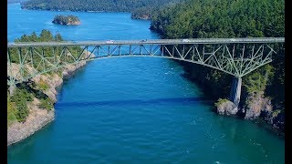 Deception Pass Bridge Whidbey Island WA in 4K [upl. by Ylrebmyk309]