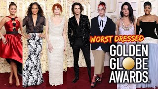 TOP 10 WORST DRESSED FROM THE GOLDEN GLOBES 2024 [upl. by Weikert]