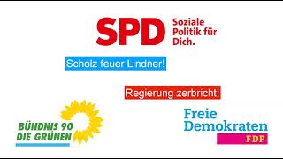 Regierung Geschichte Scholz entlässt Lindner Grüne übernehmen Ministerien Wie geht es weiter [upl. by Ahsenra]