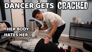 DANCER WITH BACK PAIN GETS RELIEF  Full Treatment with CRACKS by Dr Tyler [upl. by Gurl960]