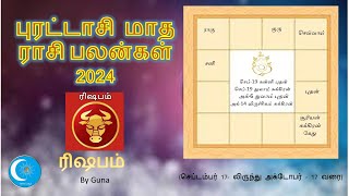 புரட்டாசி மாத ராசிபலன்கள் 2024 ரிஷபம் Rishabam Tamil month Puratasi Rasi palangal [upl. by Sterrett]