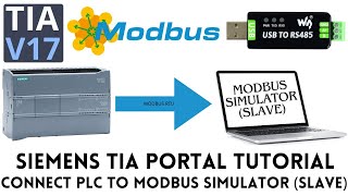 Siemens S7 1200 PLC Modbus RTU master tutorial  TIA portal [upl. by Sandry]