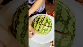 How to curve beautiful watermelon carvingfruit food [upl. by Nwahser]