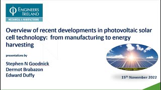 Overview of recent developments in photovoltaic solar cell technology [upl. by Enella]