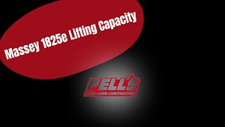 Massey 1825e Lifting Capacity [upl. by Nangatrad]