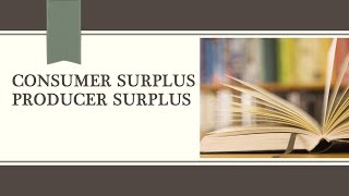 Consumer and Producer Surplus [upl. by Edak]