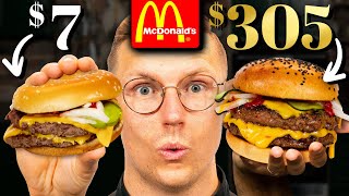 7 vs 305 McDonalds Double Quarter Pounder Taste Test  FANCY FAST FOOD [upl. by Leihcar848]