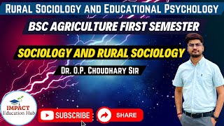 Sociology and Rural sociology Definition and Scope II Rural Sociology and Educational Psychology II [upl. by Sucramel360]