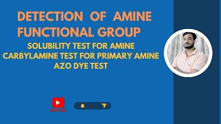 Carbylamine test  Azo dye test  solubility test  detection of amine functional groupjeemains [upl. by Dorin138]