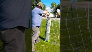 Easy way to setup poultry net for your pastured farm [upl. by Desdamona929]