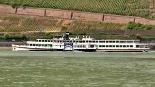 Raddampfer Goethe  Rüdesheim nach Bingen und weiter [upl. by Ahsemac]