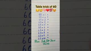 Multiplication table trick of 60😲🤗🧠❤💯😍 maths multiplication table mathstricks shorts foryou [upl. by Ayana]