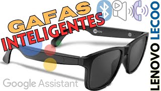 GAFAS LENOVO LECOO C8 LITE LENTES INTELIGENTES BLUETOOTH GOOGLE ASSISTANT MUSICA LLAMADAS lenovo [upl. by Enaoj196]