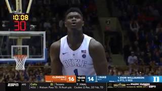 Zion Williamson Highlights vs Clemson 1519  25 PTS 10 REB 2 STL 2 BLK [upl. by Nospmis541]