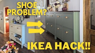 IKEA HACK  HEMNES Cabinet Makeover Double Storage amp Rustic DIY [upl. by Cherice]