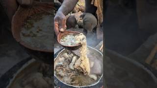 Its dinner time😋‼️ See how Hadza cooks and eating their favorite soup when is too hot 🔥foodafrica [upl. by Macfarlane]