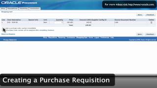 Oracle Training  Create Purchase Requisition in Oracle EBusiness Suite R12 [upl. by Anoyet]