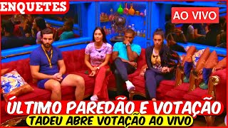 💥BBB 24 AO VIVO TADEU ABRE ÚLTIMA VOTAÇÃO ENTRE ISABELLE MATHEUS E ALANE ENQUETES AO VIVO BBB24 [upl. by Clemmie351]