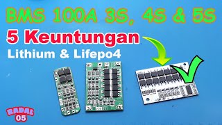 Cara Pasang BMS 100A 3S 4S 5S Lithium atau Lifepo4  BMS 100A BM3451 [upl. by Arob]