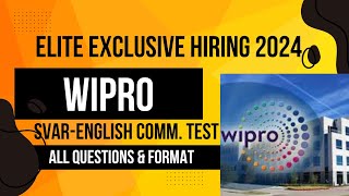 Crack Wipro Elite 2024 Hiring  Complete SVAR English Test Guide  Questions Examples amp Tips [upl. by Will903]