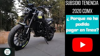 Como conseguir el SUBSIDIO de la TENENCIA y solo pagar el Refrendo de tu MOTO 2020 CDMX [upl. by Aelram383]