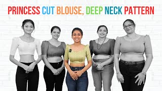 Princess Cut Deep Neck Blouse Cutting Tutorial  Detailed Guide By Priya MG [upl. by Januarius]