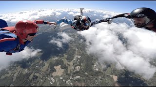 Skydiving 4 Way Formation Carve  14000 ft  Jump 47 [upl. by Mcmillan640]