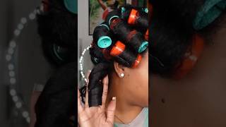 How to do a roller set on natural hair rollerset natural naturalhair naturalhairjourney black [upl. by Gehman101]