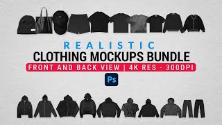 Photoshop Clothing Mockups Bundle  Realistic TShirt Mockup  Streetwear Photoshop Tutorial [upl. by Hendrik]