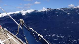 28 foot yacht semi knock down by breaking wave in stormy seas [upl. by Trinetta846]