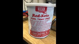 Using Red Kote to line a motorcycle tank [upl. by Aicsile]