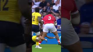 The bravest rugby tackle rugby speed fast tackle rwc2023 shorts [upl. by Grania]