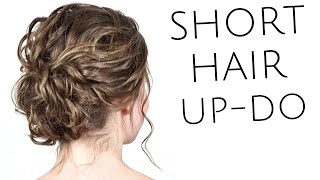 Soft bridal updohairstyle for short fine thin hair Get volume in this hair style with padding [upl. by Ynohtnaleahcim]