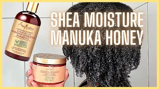 SHEA MOISTURE MANUKA HONEY REVIEW  HAIR MASK MONDAY EP3  NATURAL HAIR DEEP CONDITIONING MASQUE [upl. by Fiske]