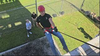 RBHS JROTC Rappelling  Rappel Rope Hook Up [upl. by Nytsuj235]