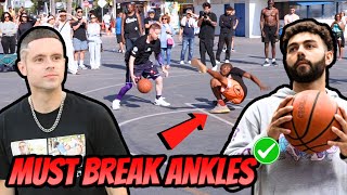 The Professor amp DFriga 2v2 vs HOSTILE Hoopers Venice Beach [upl. by Ativahs]